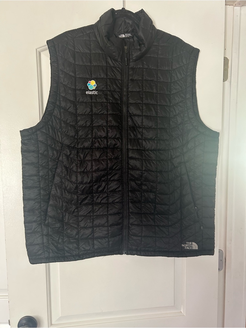 The North Face Black Quilted Vest with Multicolor Bubble Logo